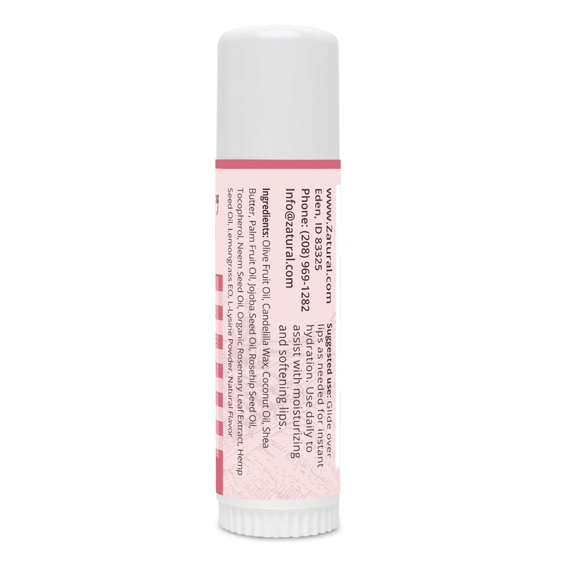 Zatural Strawberry Lip Balm with Shea Butter, Jojoba Oil, Lysine Large 0.5oz - Plant-Based Moisture with Rosehip and Vitamin E - Travel Friendly Natural Lip Care - 0.5oz (2 Pack) 2 Pack
