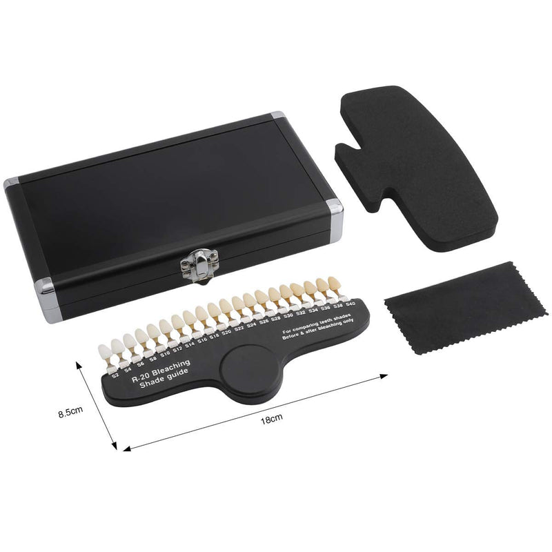 [Australia] - ANNWAH Dental Teeth Shade Guide, Professional Porcelain 3D R-20 Tooth Whitening Shade Chart with 20 Colors 