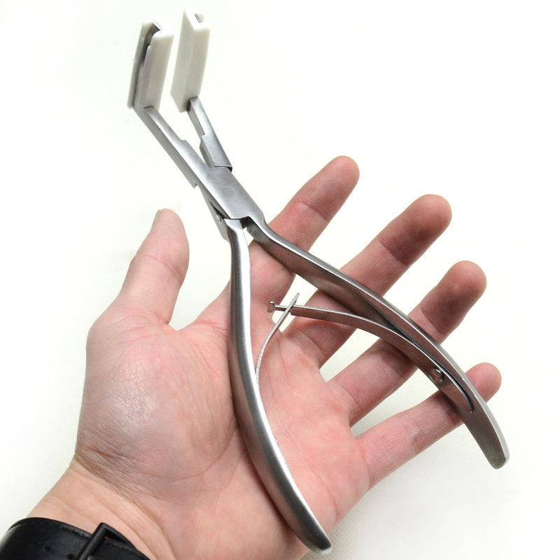 Tape in Hair Extensions Plier 1pc Silvery Stainless Steel Professional Flat Surface Sealing Hair Extension Tools for Women Hair Extension Tools Silver