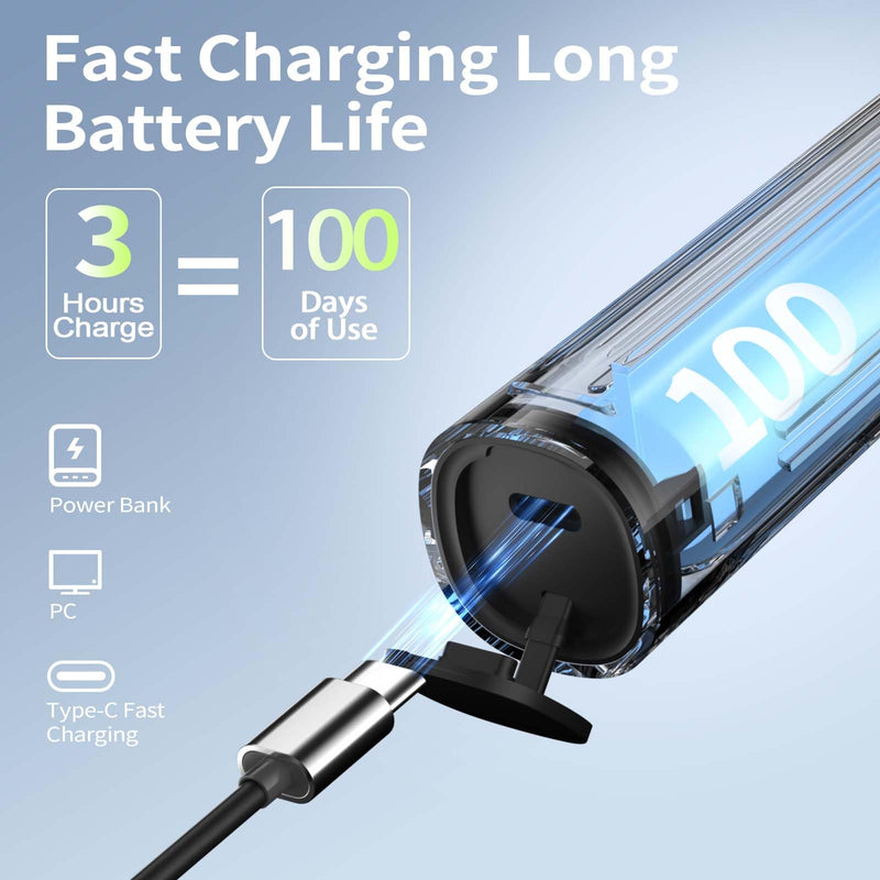 Sonic Electric Toothbrush for Adults: Deep Cleaning for Travel & Sensitive Teeth – Rechargeable Toothbrush with 6 Brush Heads, 42000 VPM, 5 Modes, 100 Days Battery Life for for Home Family Black