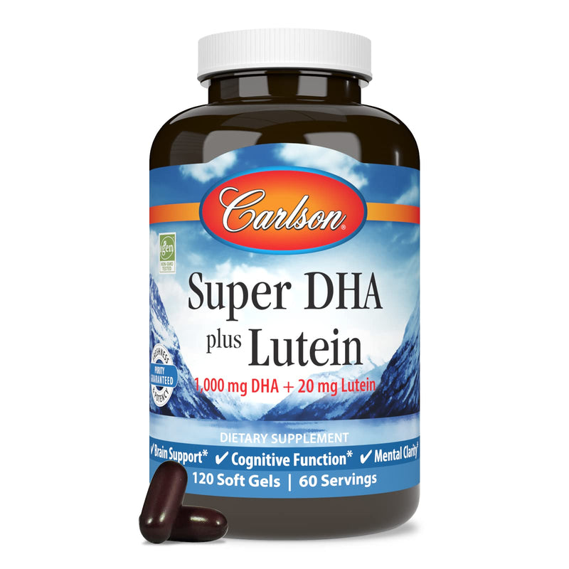 [Australia] - Carlson - Super DHA Plus Lutein, 1000 mg DHA + 20 mg Lutein, 120 Softgels 