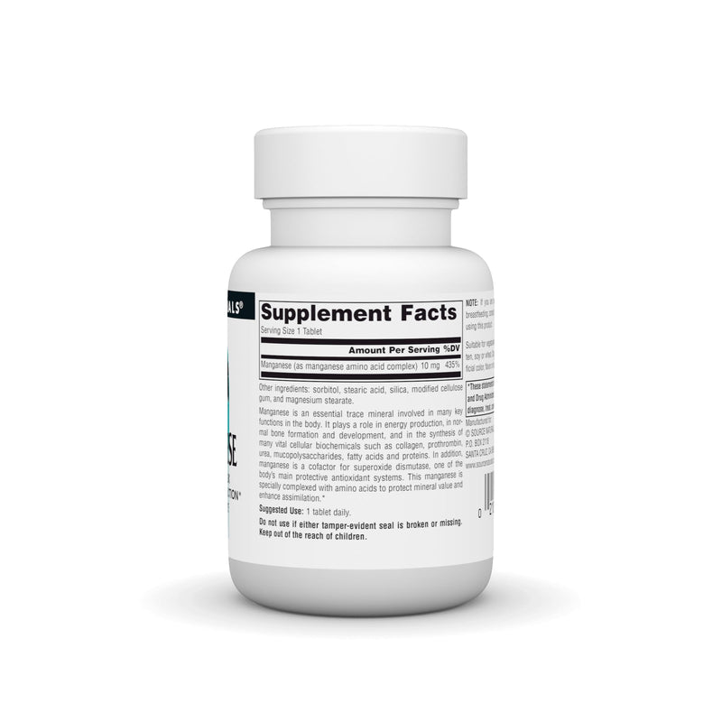 [Australia] - Source Naturals Manganese, Amino Acid Chelate - Supports Energy Production - 100 Tablets 