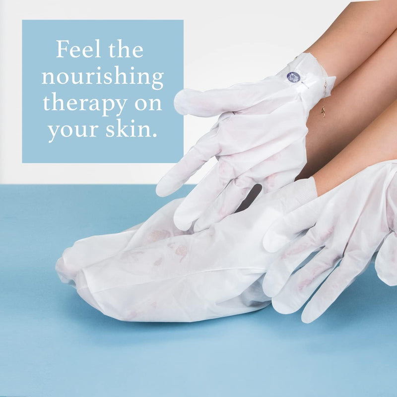 [Australia] - Epielle Moisturizing Hand & Foot Masks 12 Pairs, Soften Dry Hands & Cracked Heels with Sunflower Seed Oil & Avocado Oil, Korean Skin Care, Spa Self Care Gifts for Women, 6 Gloves & 6 Socks 