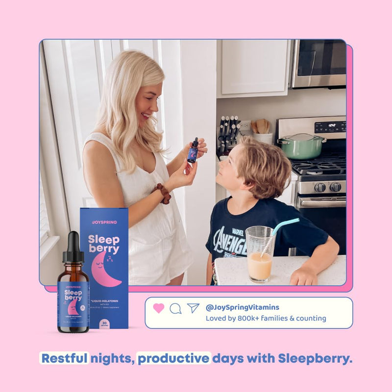 JoySpring SleepBerry Kids Melatonin 3mg Drops, Berry, 1 fl oz, 30 Ct (Pack of 2) 1 Fl Oz (Pack of 2)