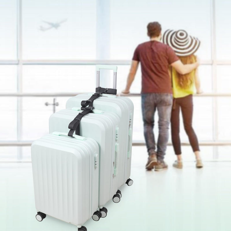 Luggage Straps for Suitcase, Add A Bag Adjustable Attachment Accessories for Connect Your 3 Luggage Together, Luggage Straps with Stretch Part, Suitcase Belt TSA Approved