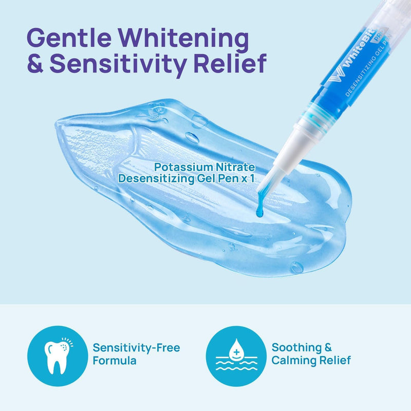 Whitebite Pro Teeth Whitening Kit for Sensitive Teeth – 32X LED Light + 35% Carbamide Peroxide Gel + Remineralizing Gel | Dental-Grade Whitening at Home