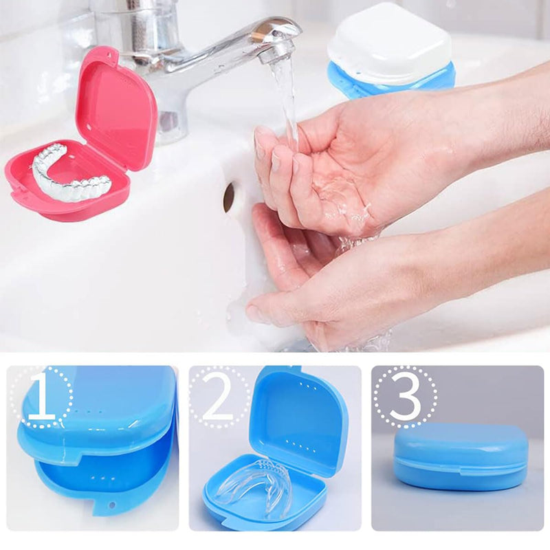 [Australia] - 4 x mouth guard box, braces box, glitter braces box, children's funny braces box, braces box for loose braces, modern denture box, denture box, interdental brush 