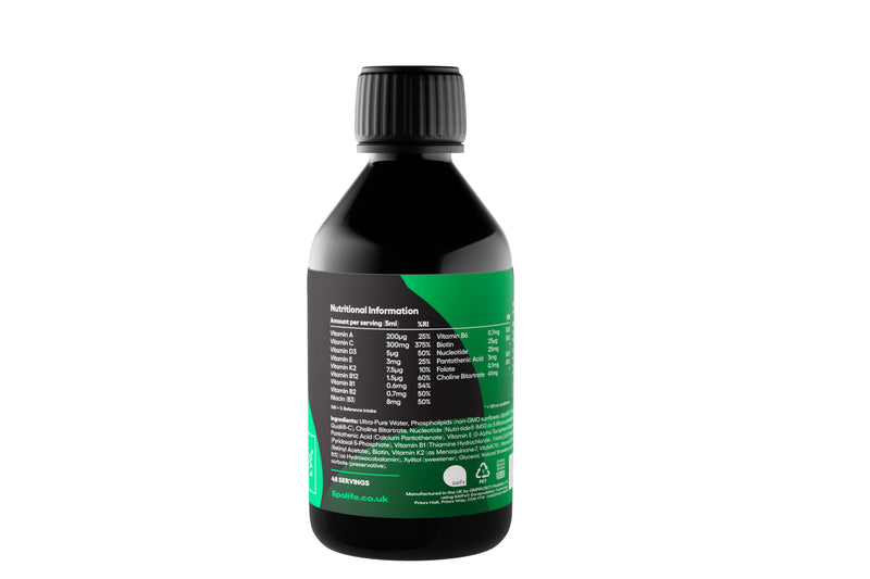 Liposomal Vegan Multivitamin | Higher Absorption, Scientifically Proven | Advanced Formula. Strawberry and Lemon Flavour. 240ml. for Your Family's Immune Health. Lipolife