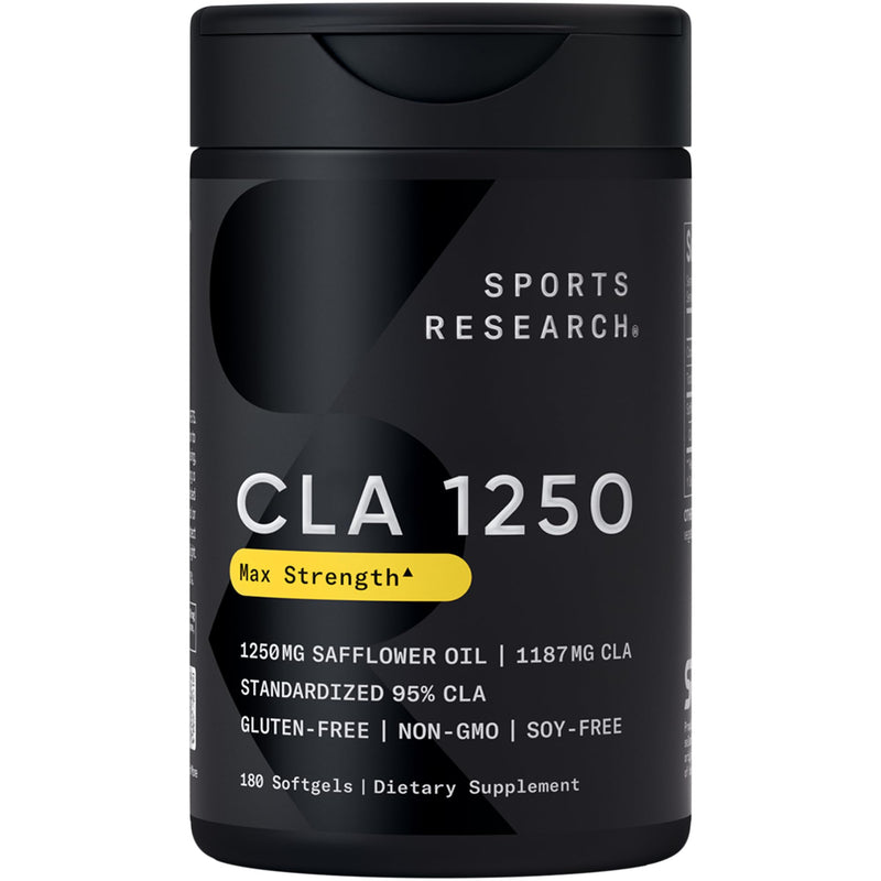 [Australia] - Sports Research CLA - 1250mg with Active Conjugated Linoleic Acid for Men and Women | Non-GMO, Soy & Gluten Free - 95% (180 Softgels)‚Ä¶ 180 Count (Pack of 1) 