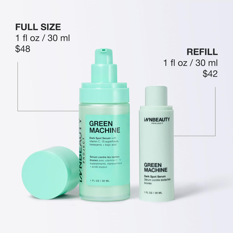 INNBEAUTY Project Green Machine Vitamin C Serum Refill, 1 oz | Refill targets dark spots, hyperpigmentation and uneven tone