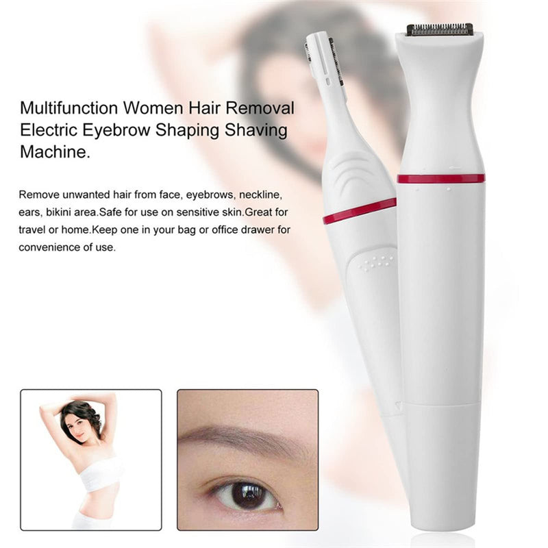 [Australia] - Eyebrow trimmer for women, facial hair remover for women, electric hair removal, pain-free facial razor, electric razor trimmer for women, for body, facial hair, lips, chin, white 2 