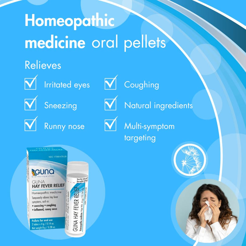 Guna Hay Fever Relief Homeopathic Medicine Allergy Symptom Relief - 2 Tubes