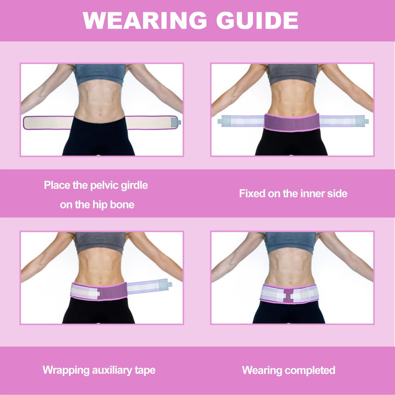 SI Joint Hip Belt Sacroiliac Belt Pelvic Support Belt Improve Posture Lower Back Support Brace for Women Men Purple Regular
