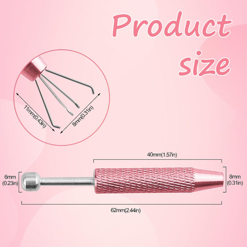 [Australia] - 2 PCS Piercing Ball Grabber Tool Set,4 Claw Diamond Tweezers for Easy Jewelry Changing,Piercing Removal Tool,Stainless Steel Gem Pickup Tool for Septum, Earrings,Small Parts,Pink 