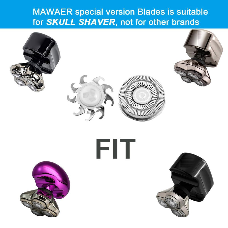 [Australia] - 8 PCS Head Shaver replacement Blades for SKULL SHAVER Pitbull Carver PRO 4 Head Electric Razor Replacement head 8 Pcs Silver 