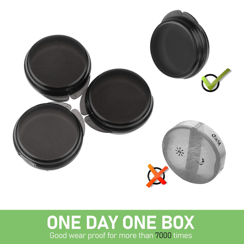 Gjinxi 3PCS Small Pill Box, Travel Round Pill Case, Portable Medicine Pill Container Holder, Daily Mini Pill Organizer for Purse Pocket to Hold Vitamin Medication Fish Oil Supplement Black