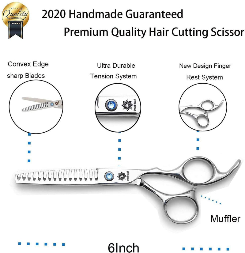 Professional 6 inch Thinning Shears Hair Cutting Scissors Barber Salon Hairdressing Shears (Chunker shear) Chunker shear