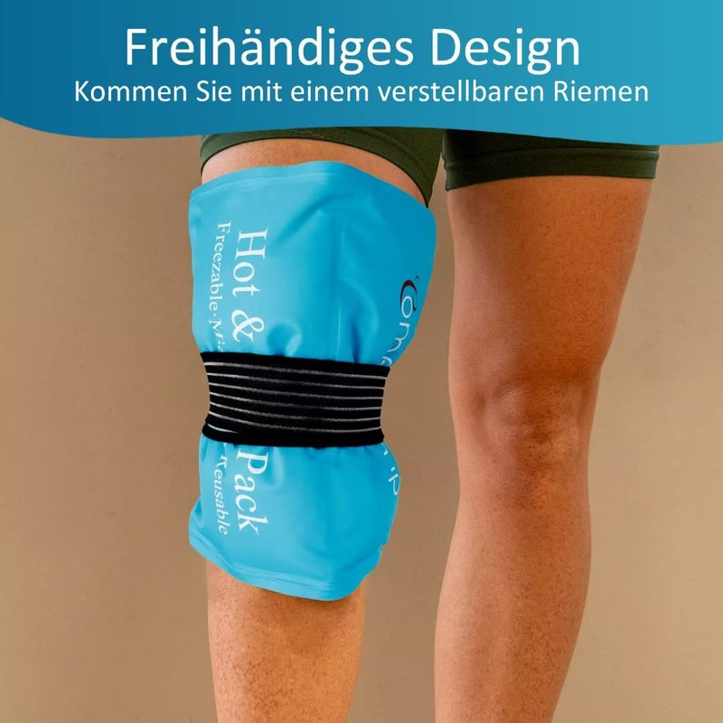[Australia] - Comfytemp Large Cooling Pad Gel with Velcro Strap, 27 x 37 cm Cooling Pack for Bending for Shoulder Neck Back Knees Buttocks Reusable Ice Pack Cold Warm Compress Cooling Pad 