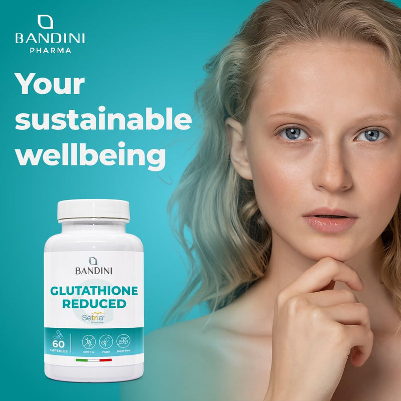 Bandini® High Strength Glutathione Reduced 250mg per Capsule | L-Glutathion Setria® Supplement | Powerful Antioxidant | 10x Better Absorption, Vegan, Gluten-Free, GMO-Free, Kosher | 60 Capsules