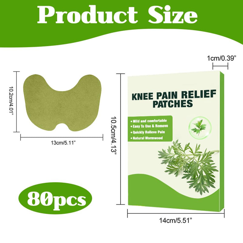 [Australia] - FENGQ Pain Relief Patch, 80 Pieces Pain Relief Patches, Knee Pain Relief Patch Wormwood Knee Patch, Pain Relief Heat Patch for Knees, Back, Neck and Sore Muscles 