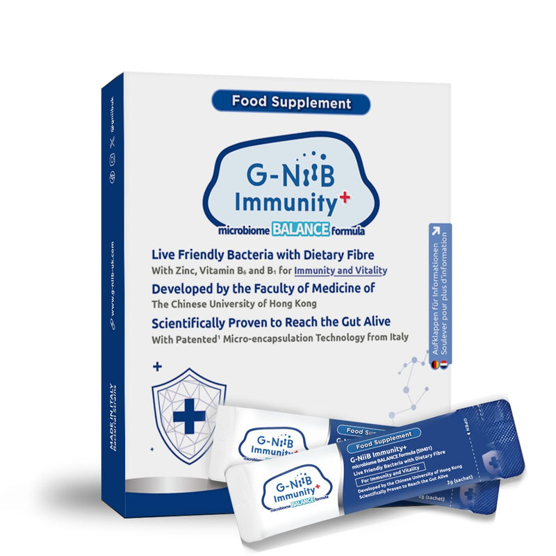 G-NiiB Immunity+ (SIM01) | Digestive Probiotics and Prebiotics with Zinc, Vitamin B6 and B1 for Immunity and Energy | 7 sachets
