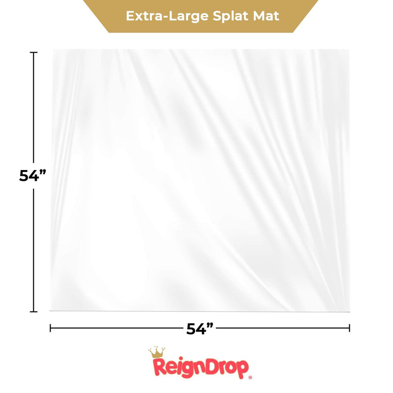 [Australia] - XL Baby Splat Mat for Under Highchair, Kids Room, Art Floor Cover, Food Spills. Easy to Clean, Child Safe. Ideal Under Pet Dish, Litter Box (Clear Square) Plastic Square 