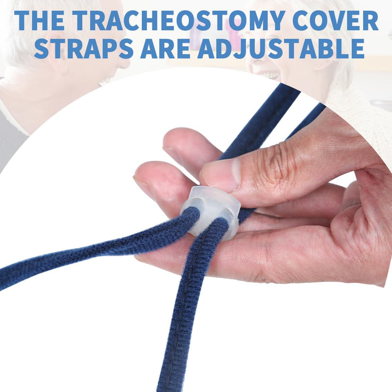 [Australia] - Tracheostomy Neck Stoma Cover (Navy-5pcs, Large) Navy-5pcs 