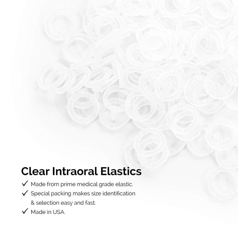 [Australia] - JMU Orthodontic Rubber Bands 1/4 Medium 6.4 mm Clear Orthodontic Elastics 4.5oz 500 pack Latex Free Dental Rubber Bands Made in USA 