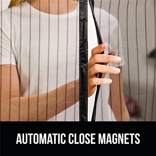 GORILLA GRIP Umbrella and Magnetic Screen Door, Umbrella is Windproof and Compact in Gray Color, Magnetic Screen Door is 82x38 Inches, 2 Item Bundle