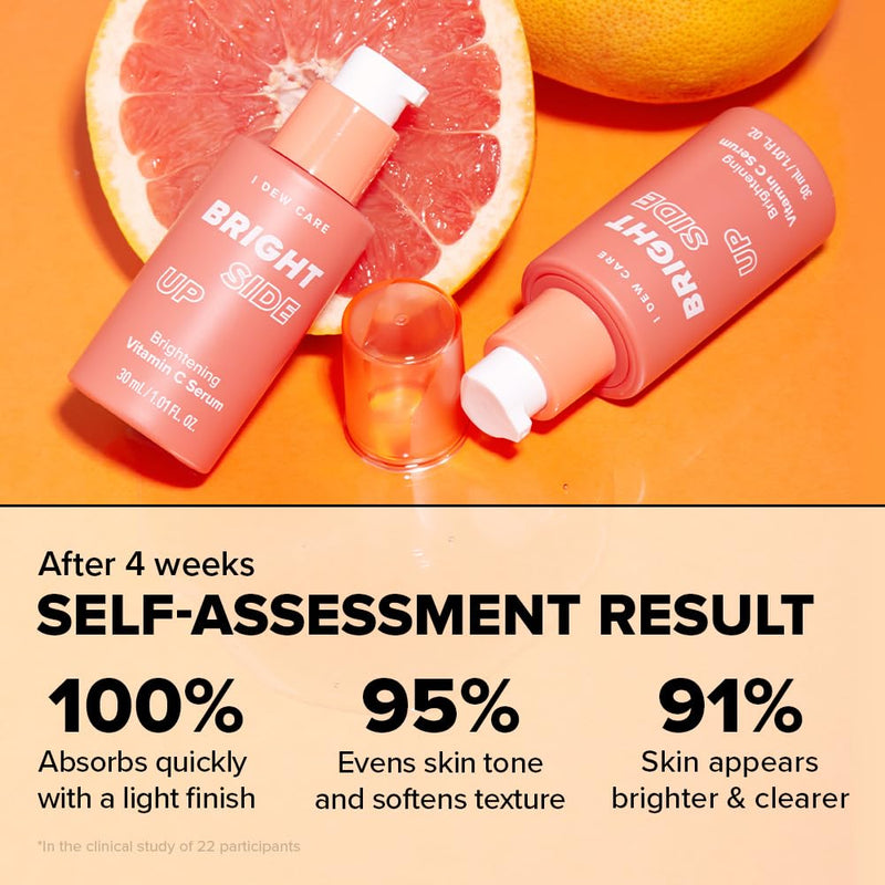 I DEW CARE Vitamin C Face Serum - Bright Side Up | Hydrating with Niacinamide, Korean Glass Skin Care, Facial Treatment, Non-irritating, Lightweight, Exfoliating, 1.01 FL Oz 02 Bright Side Up
