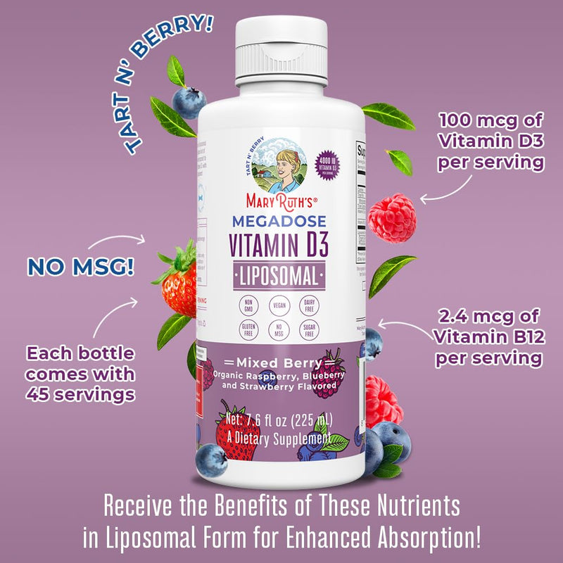 MaryRuth Organics Sea Moss Liposomal (Citrus Berry) & Vitamin D3 Liposomal (Mixed Berry) | Clean Label Project Verified® | Vitamins for Energy, Immunity, and Overall Wellness | Vegan, Non-GMO