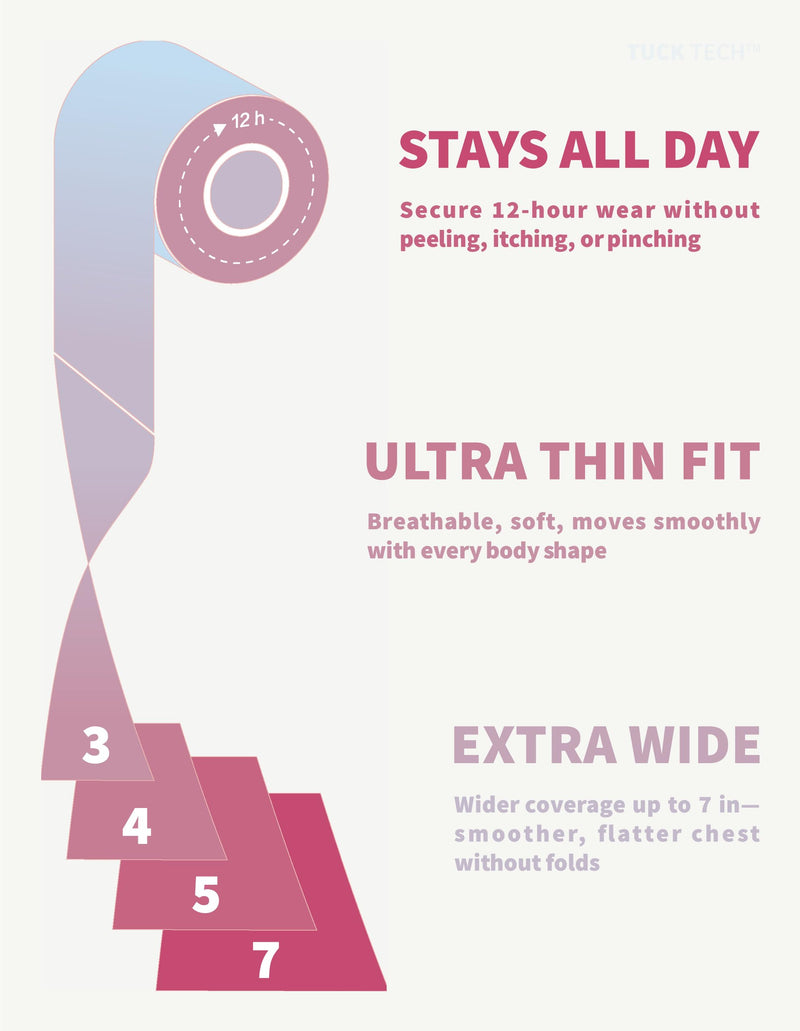 Transgender Tape 4", FTM Binder for Chest Binding, Tucking, Extra Wide Kinesiology Tape, 16.5 feet (Beige) Beige