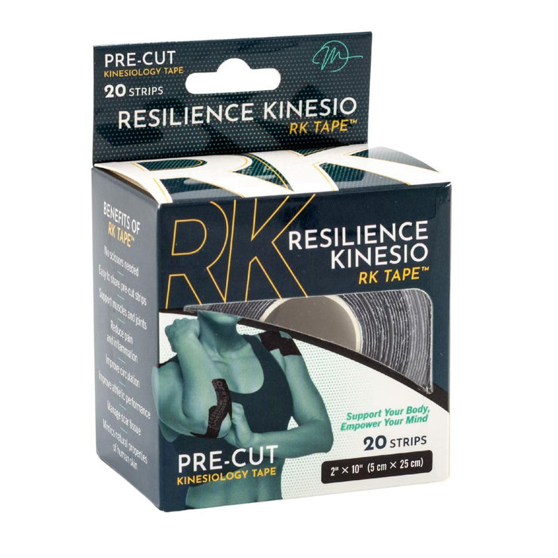 [Australia] - Get Fired Up - Precut Kinesiology Tape for Shoulders, Knees, feet, Legs, & Ankle with Motivation Words on The Tape – Black, 20 pre-Cut Strips, 1 Pack Black (1 Pack) 