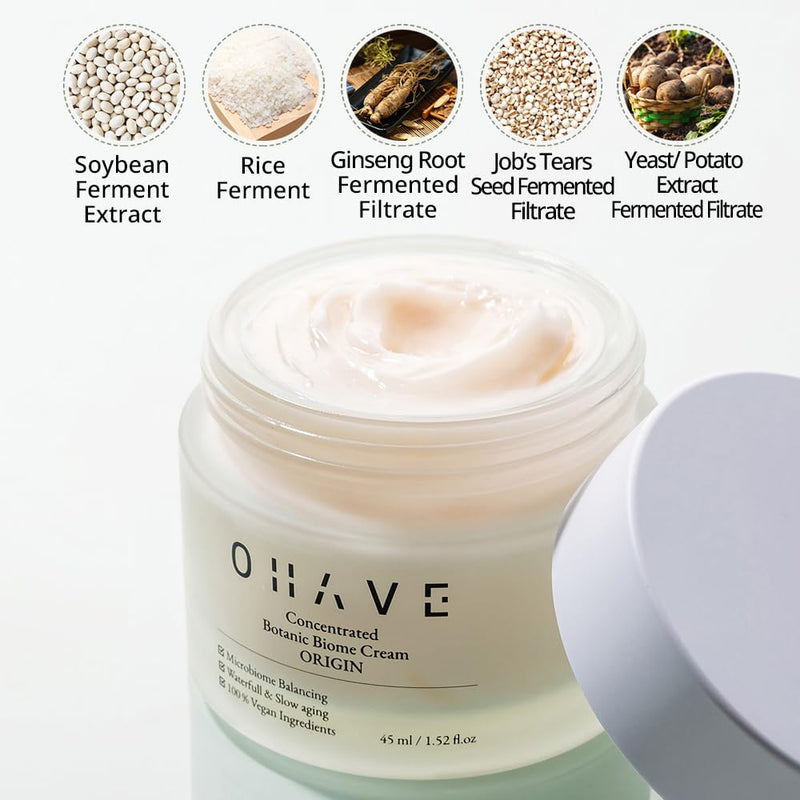 OHAVE Soothing Moisture Cream – Hydrating Korean Moisturizer & Face Cream for Instant Hydration – Gentle Face Moisturizer for Extremely Dry Skin, Botanical Formula Inspired by Korean Skincare, 50ml Origin Cream