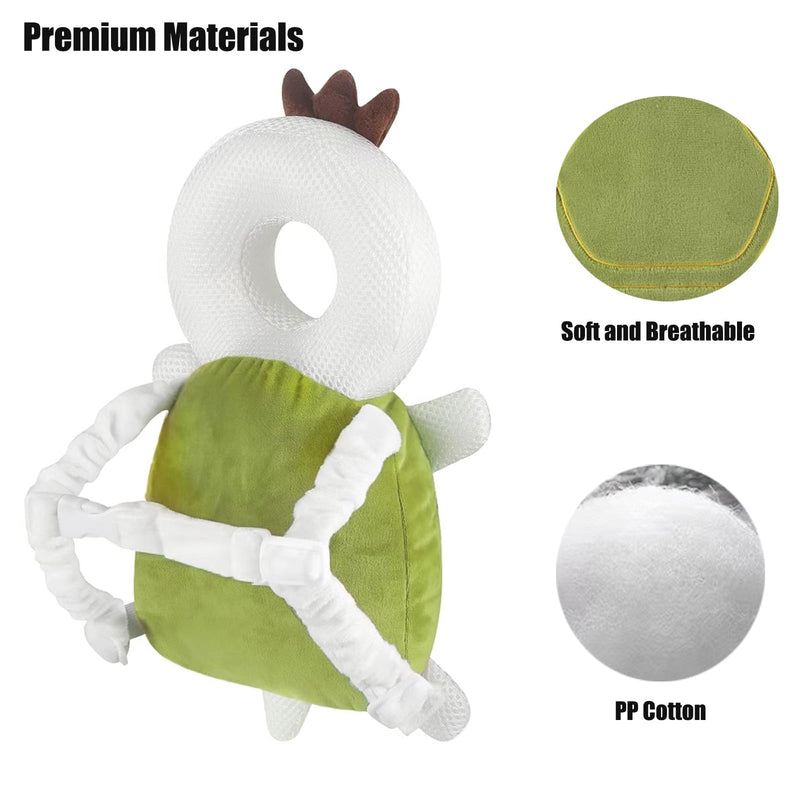 [Australia] - PandaEar Baby Head Protection Backpack Toddler Adjustable Walking Head Protector, Head Protection Backpack Wear Safety Pad for Falling Crawling and Walking (Green) Turtle 