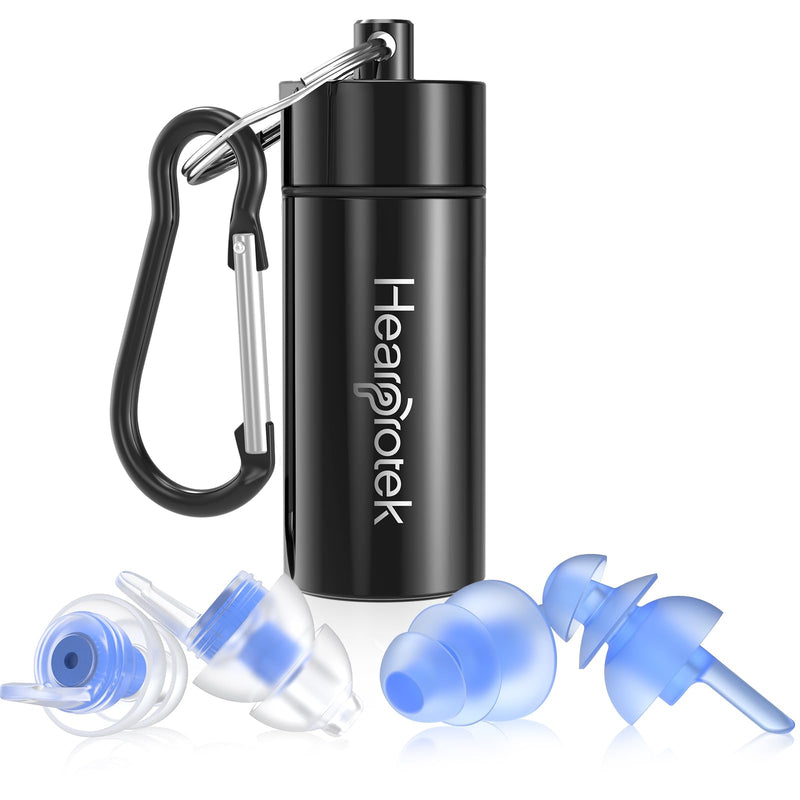 [Australia] - Hearprotek earplugs for sleeping, 2 pairs of hearing protection earplugs 32db & 30db for noise reduction, side sleepers, snoring, travel, work, construction blue 