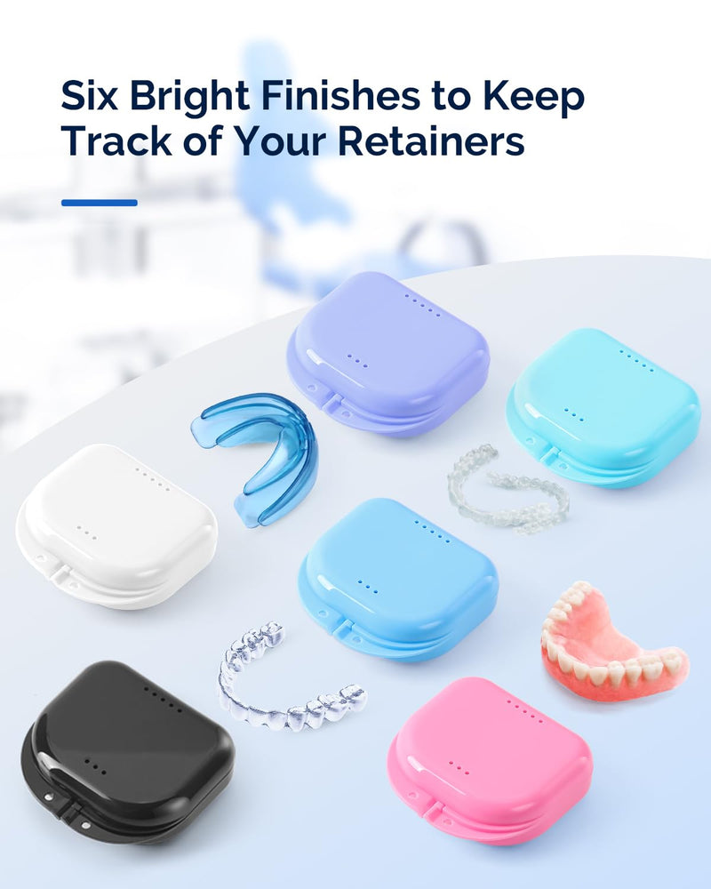 [Australia] - JMU Retainer Case with Vent Holes, Mouth Guard Case with Tight Snap Closure (White/Black) White/Black 