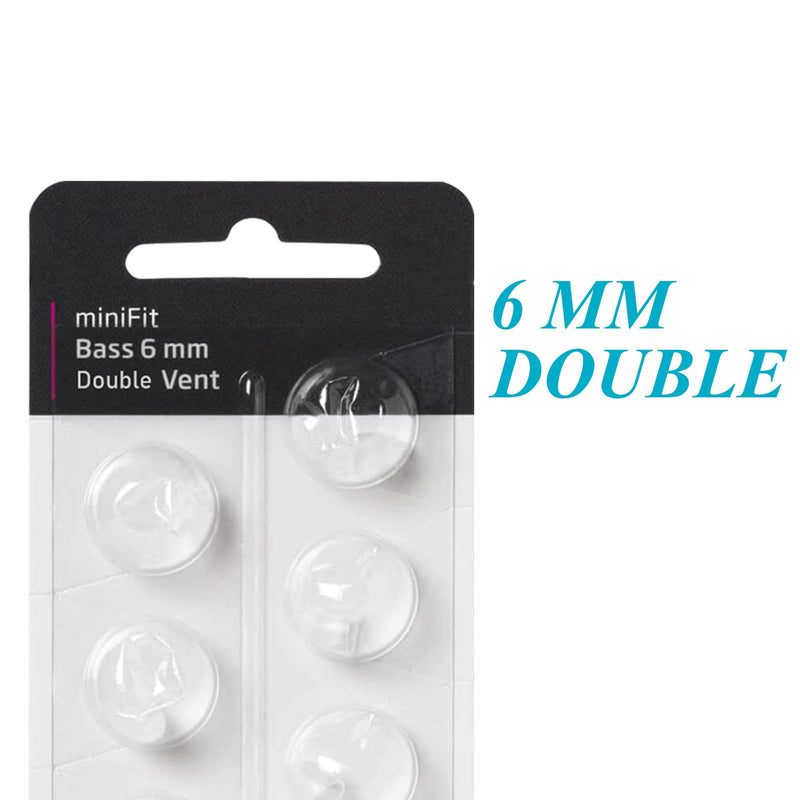 [Australia] - Hearing Aid Domes for Oticon MiniFit Double Vent Bass Domes: 3 Packs (6mm), Universal Domes for Oticon Hearing Aid Supplies 
