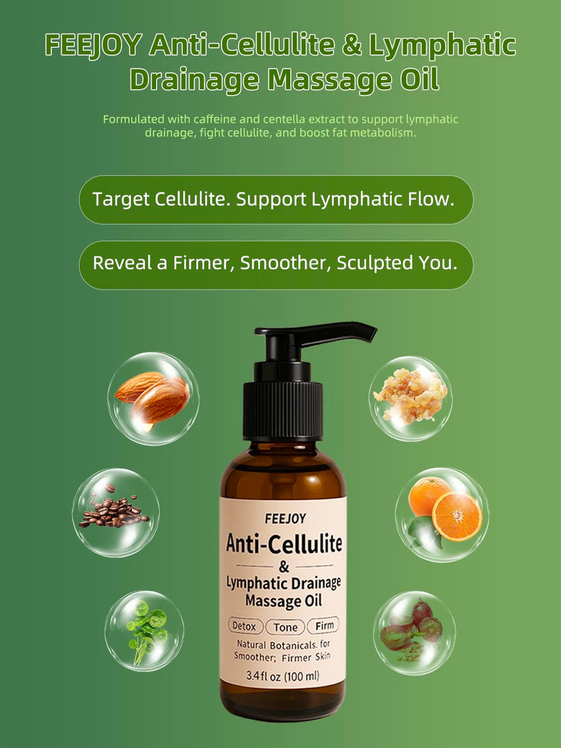 [Australia] - Body Oil & Massage Oil, Body Firming Oil for Cellulite, Lymphatic Drainage, Skin Tightening & Stretch Marks, Massage Oil for Massage Therapy for Leg, Hip, Arm & Belly, Daily or After Shower Use 