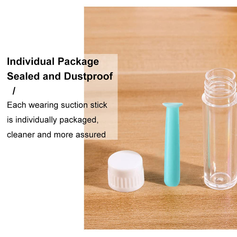 [Australia] - Contact Lens Insertion Aid, Contact Lens Sucker, Silicone Contact Lens Remover, Pack of 4 Contact Lens Inserter Remover with Storage Case for Contact Lenses Hard for Home Travel (Green) 
