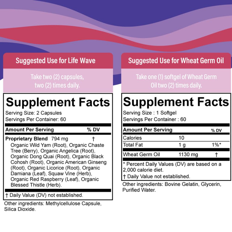 SPRIGS Life Wave Phase 2 Hormonal Support Supplement for Women, Herbal Wellness Formula with Wheat Germ Oil Softgels, Supports Hormone Balance, Menstrual Cycle Wellness & Daily Vitality, 180 Count