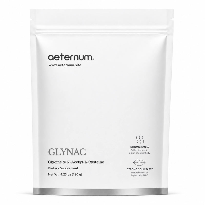 aeternum GlyNAC Powder 120g – Glycine & NAC Powder for Anti-Aging, Energy, & Cellular Health Support, Boost Glutathione, Gluten-Free & Non-GMO