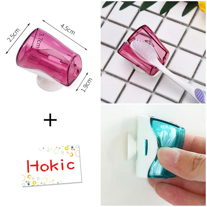 [Australia] - 6 Pack Travel Toothbrush Head Covers with Suction Cup Electric and Manual Toothbrush Cover Clip Portable Plastic Toothbrush Protector Cap Brush Pod Case for Traveling, Camping, Bathroom, Home, School 