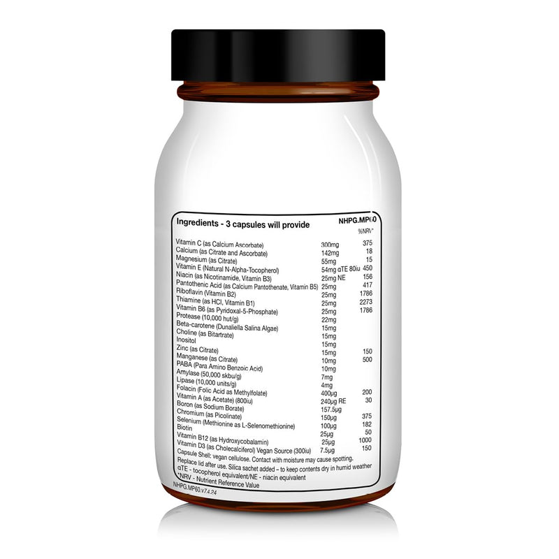 NHP Advanced Meno Multi Support - Multivitamin Formula for Menopause Health, Hormonal Balance, Bone Strength and Overall Well-Being,Gluten - Free, Dairy Free,60 Vegan Capsules 60 count (Pack of 1)