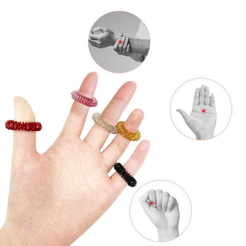 [Australia] - 10 Pcs Acupressure Rings Fidget Toy Trichotillomania Fidget Toys Silent Fidget Toys Acupressure Rings Sensory Ring Stress Relief Rings Sensory Finger Rings for Adults Silent Stress Reducer 2 