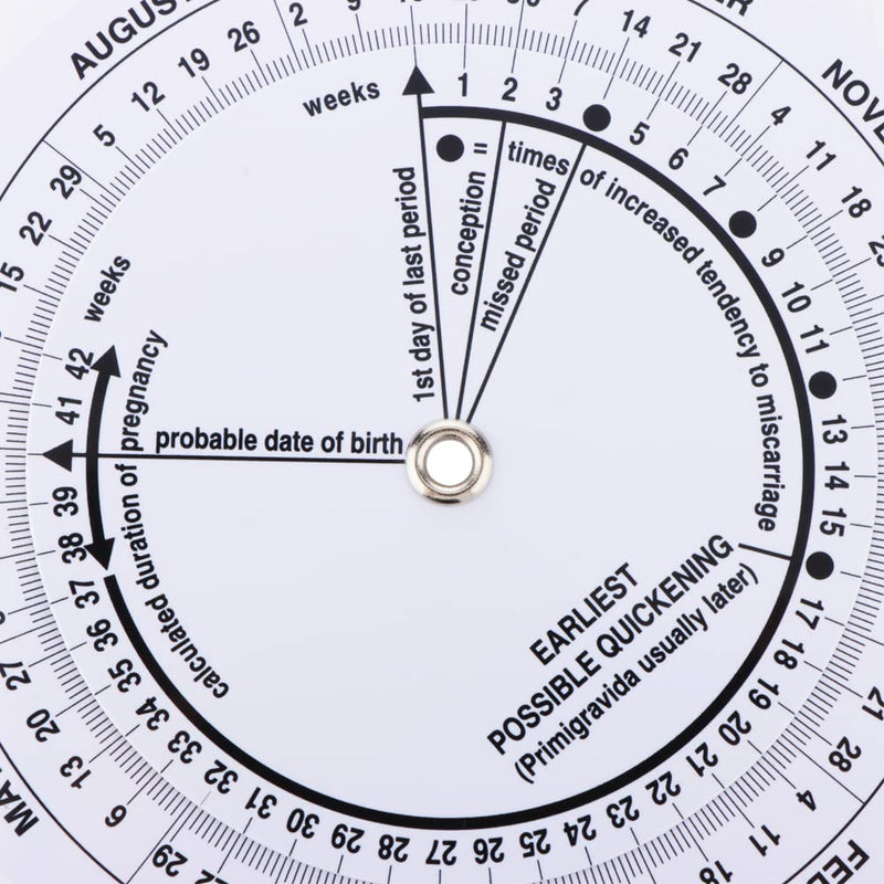 2 Pack Pregnancy Due Date Calculator Wheel, Obstetric Gestation Wheel | Rotatable tracker counts pregnancy weeks & due dates. Solid plastic build, smooth dial for daily pregnancy date checking