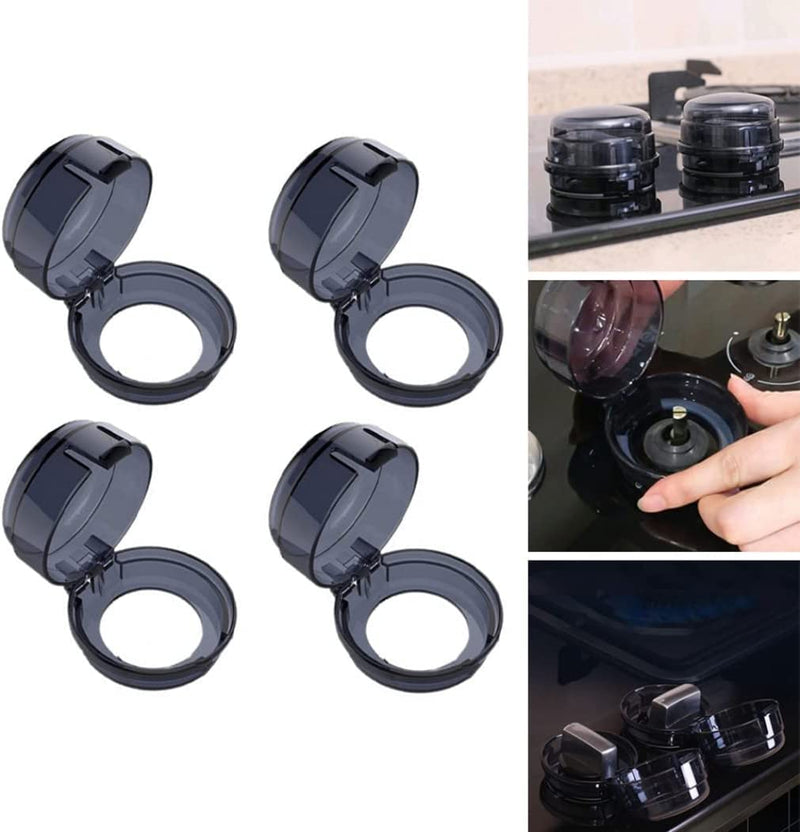 [Australia] - 4 Pcs Stove Knob Covers Oven Knob Covers Child Locks Protective Cove Fire Guard Cooker Switch Baby Safety for Child Kitchen Safety 