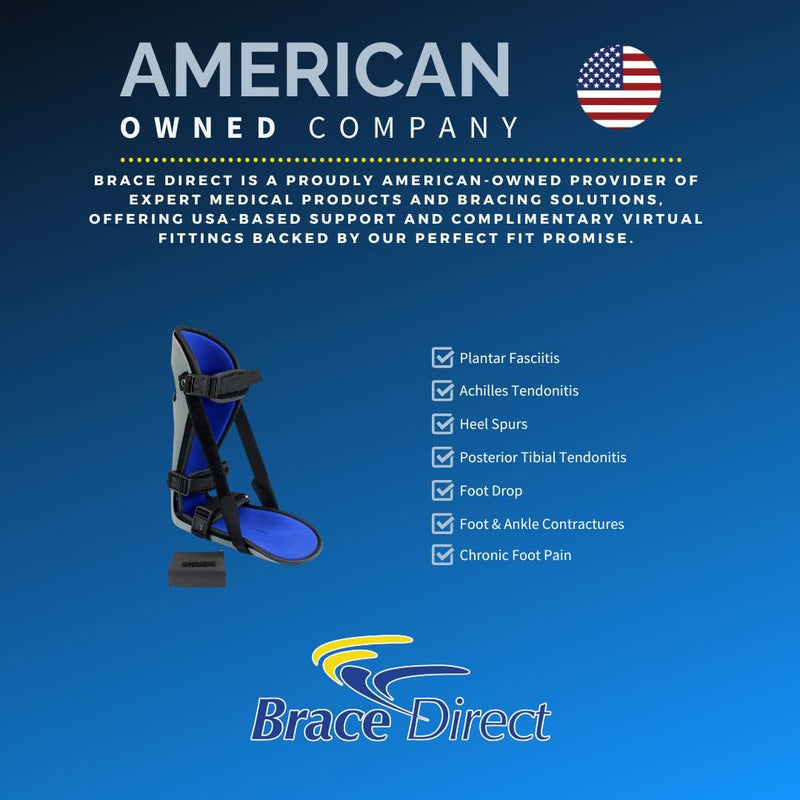 [Australia] - Brace Direct Plantar Fasciitis Posterior Night Splint - Rigid Orthopedic Sleeping Boot for Heel Pain, Achilles Tendonitis, Foot Drop and Overnight Stretch Support Medium - US Shoe Men 6.5-9 / M 