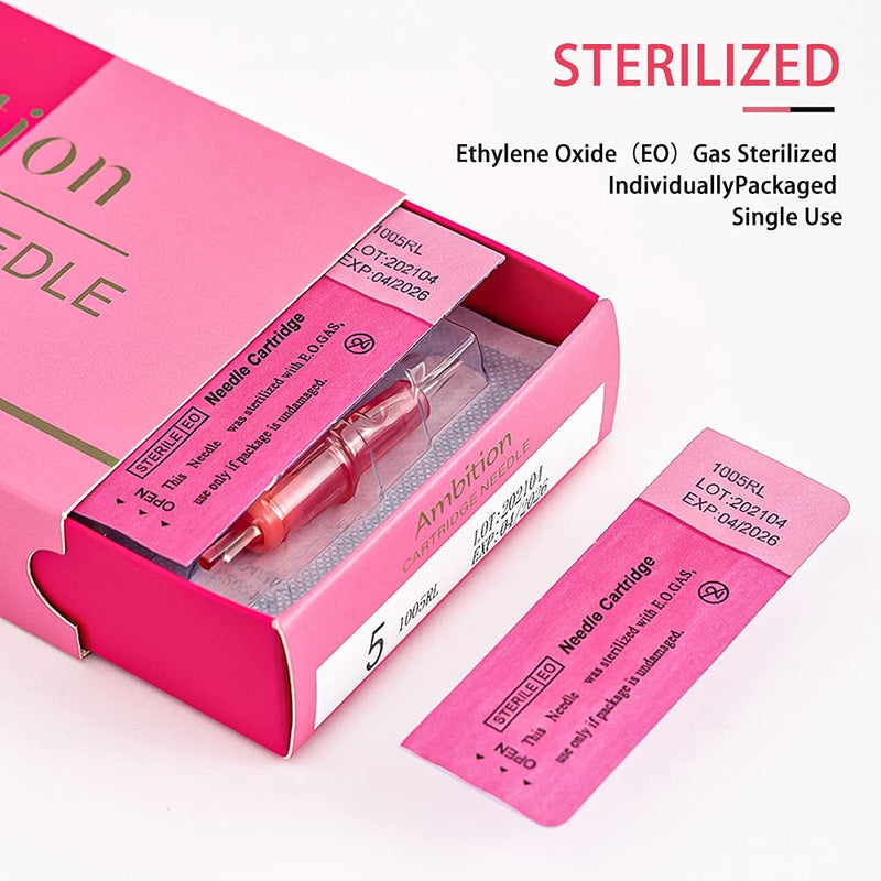 [Australia] - Ambition 20Pcs Disposable Tattoo Cartridge Needles Bugpin 3RL - 0.35MM Permanent Makeup Eyebrows Eyeliner Lips & SMP Tattoo Cartridge Supplies for Rotary Tattoo Pen Machine (1203RL) 1203RL 