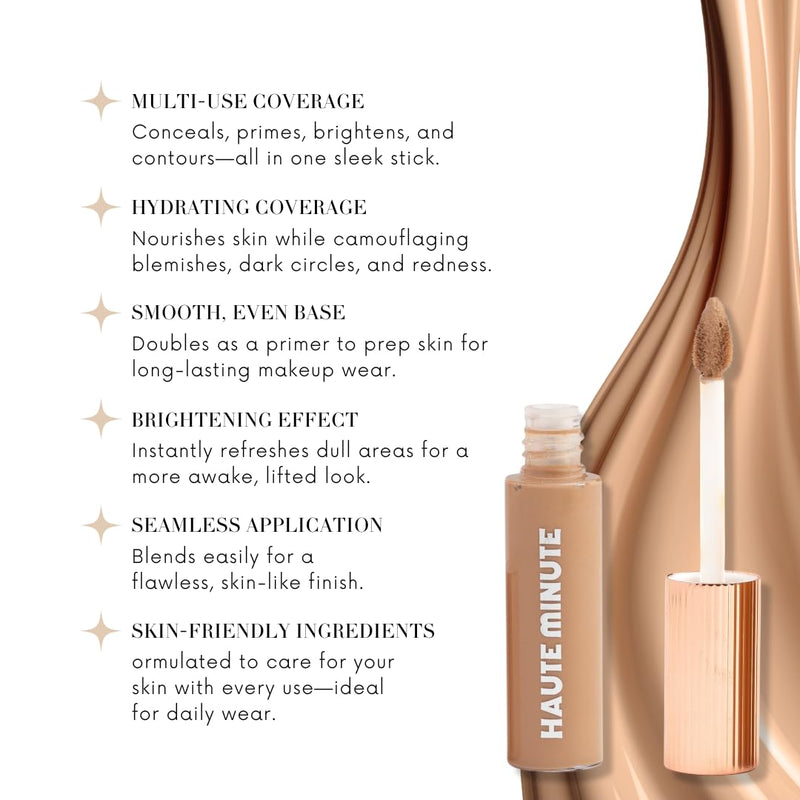 Mini Glam Bag, Skin Caring Concealer (Neutral Sand) & Mini Glamstick Retractable Foundation Brush